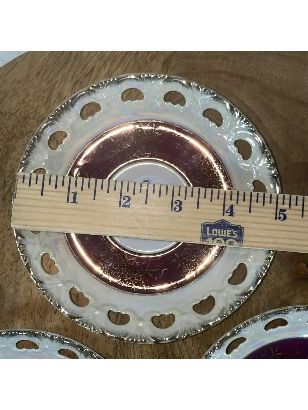 Vintage Cosmos Japan 4-piece 5” Porcelain Saucer & 7” Plate Victorian Gold Set